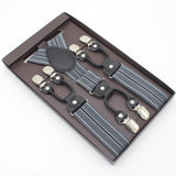 Suspenders double clip - Stripes + FREE SHIPPING