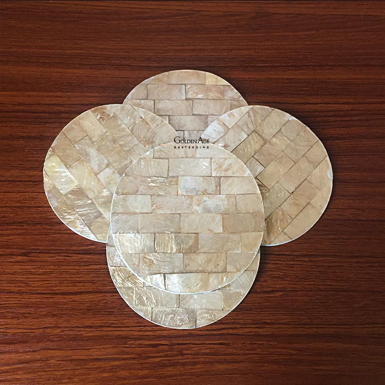 Shinny Golden Shell Coasters - Golden Age Bartending Shinny Golden Shell Coasters - Golden Age Bartending