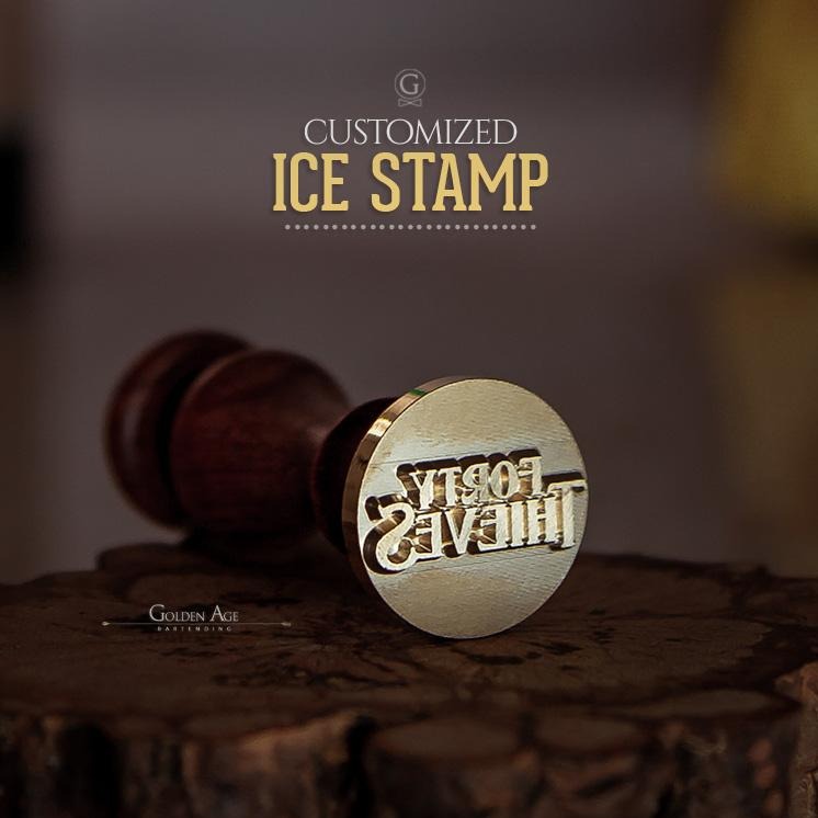 ROUNDED Ice Stamp - Golden Age Bartending ROUNDED Ice Stamp - Golden Age Bartending