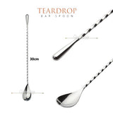 Teardrop Bar Spoons - 40cm - Golden Age Bartending