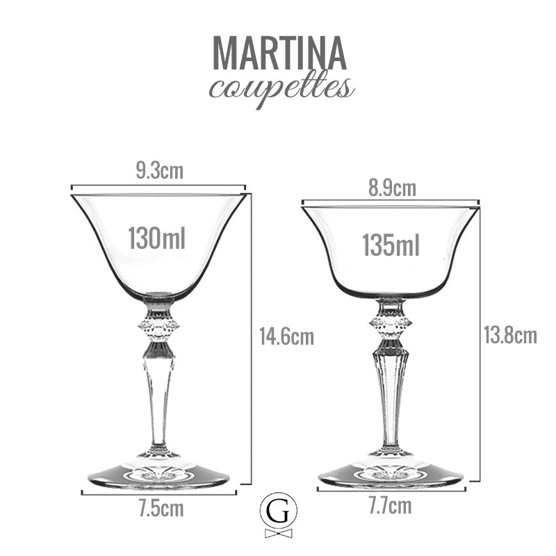 Martina Coupe Glasses - Golden Age Bartending Martina Coupe Glasses - Golden Age Bartending