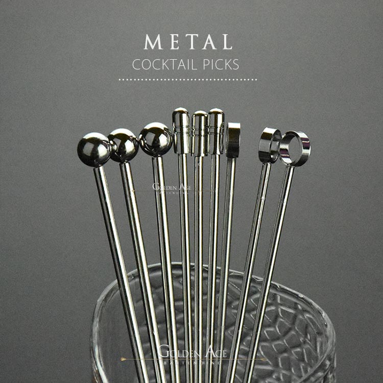 10 x Cocktail Picks - METAL - Golden Age Bartending