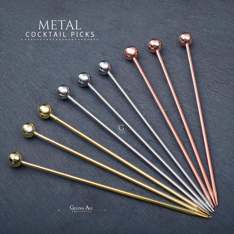 10 x Cocktail Picks - METAL - Golden Age Bartending