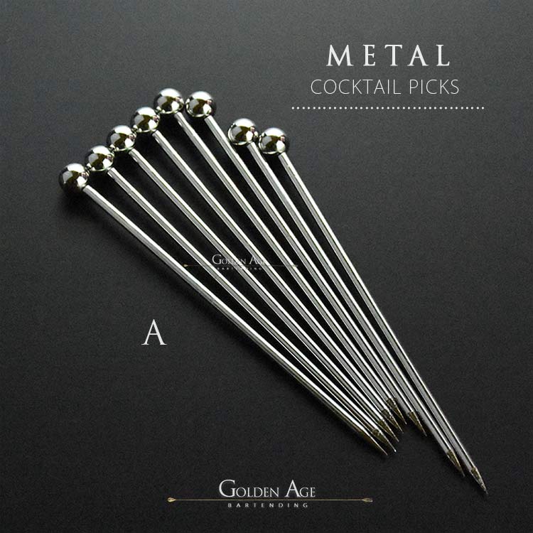 10 x Cocktail Picks - METAL - Golden Age Bartending