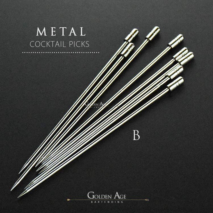 10 x Cocktail Picks - METAL - Golden Age Bartending