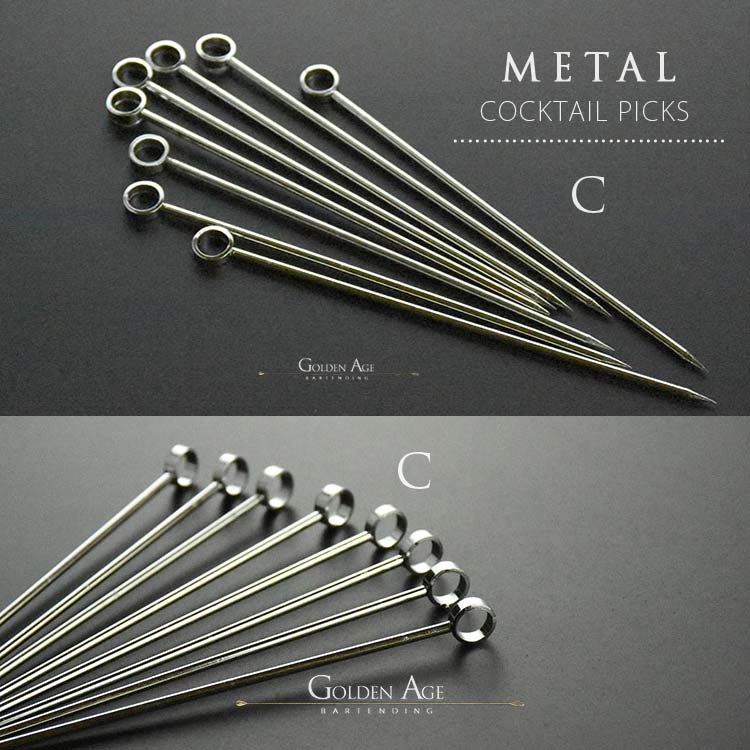 10 x Cocktail Picks - METAL - Golden Age Bartending