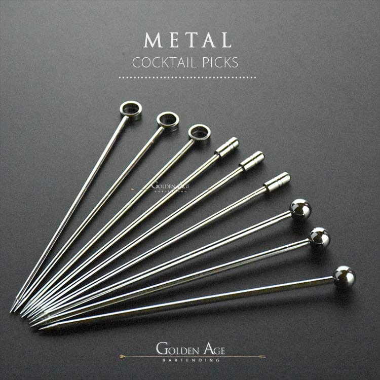 10 x Cocktail Picks - METAL - Golden Age Bartending