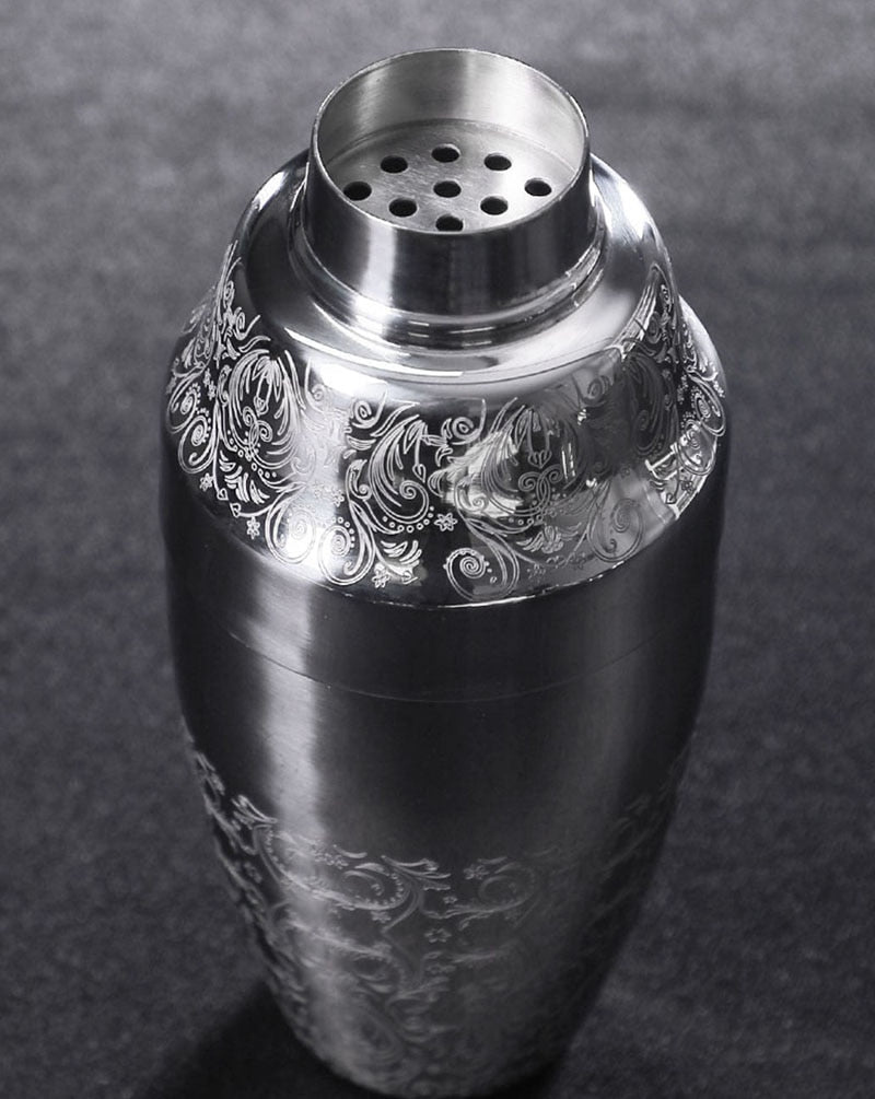 Vintage Engraved Cobbler Shaker - Golden Age Bartending Vintage Engraved Cobbler Shaker - Golden Age Bartending