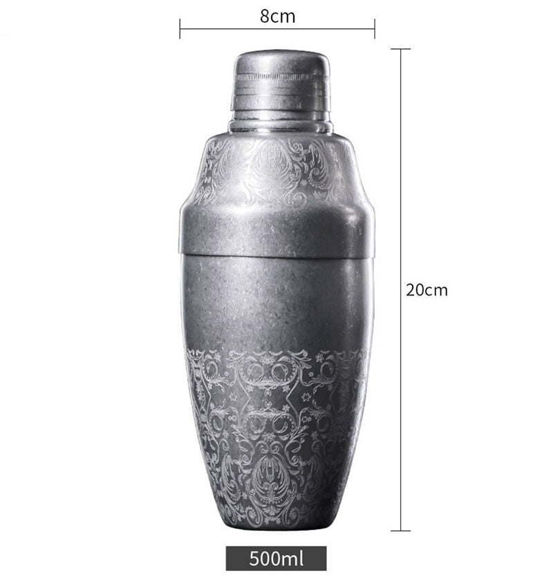 Vintage Engraved Cobbler Shaker - Golden Age Bartending Vintage Engraved Cobbler Shaker - Golden Age Bartending