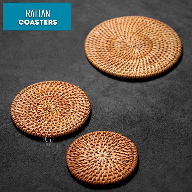 Rattan Coasters - Golden Age Bartending Rattan Coasters - Golden Age Bartending
