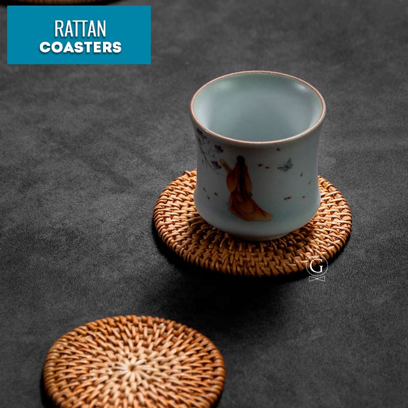 Rattan Coasters - Golden Age Bartending Rattan Coasters - Golden Age Bartending