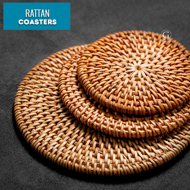 Rattan Coasters - Golden Age Bartending