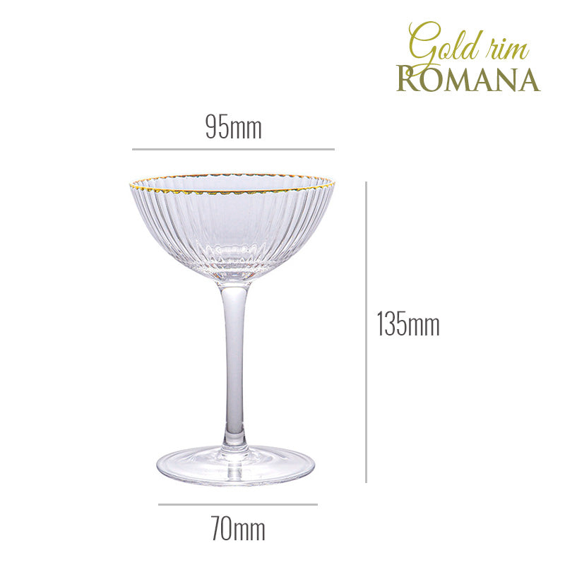 2 x Gold Rim ROMANA Coupes