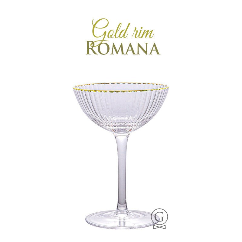 Gold Rim ROMANA Coupes - Golden Age Bartending
