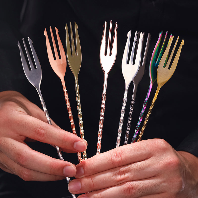 Bar Spoons With Fork - Golden Age Bartending
