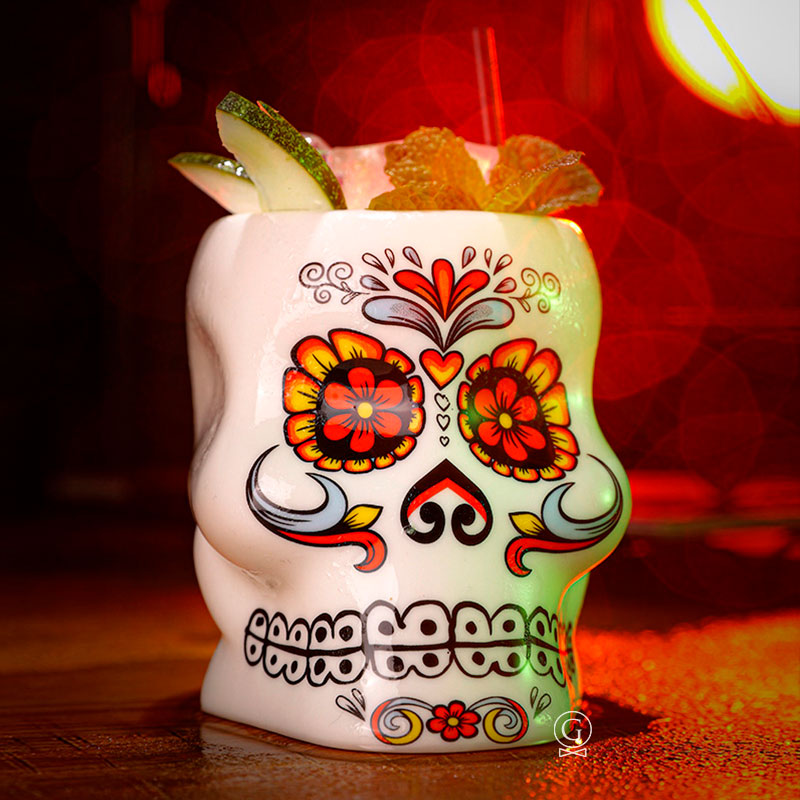 2 x White Skull Cup set - Golden Age Bartending