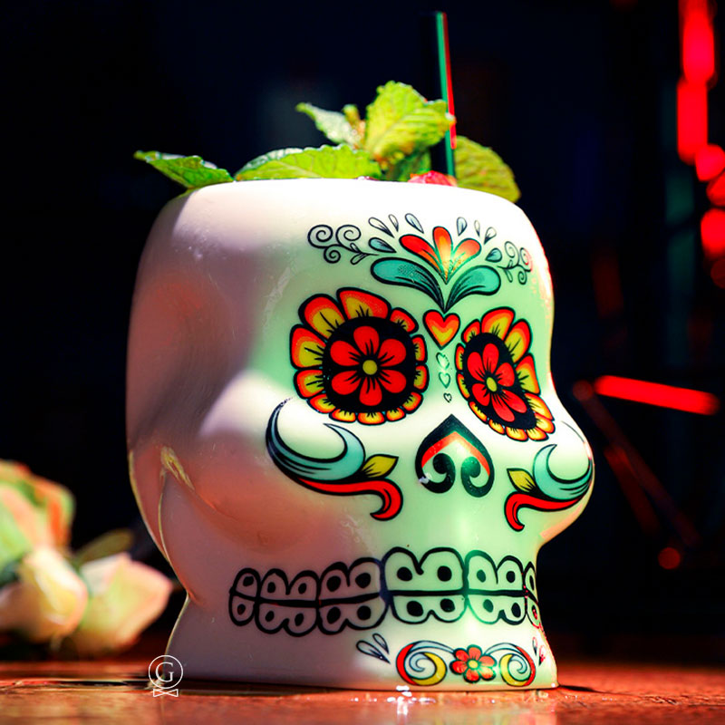 2 x White Skull Cup set - Golden Age Bartending