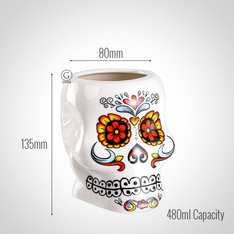 2 x White Skull Cup set - Golden Age Bartending