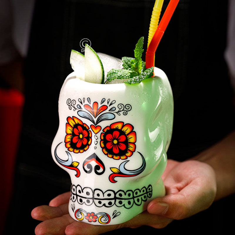 2 x White Skull Cup set