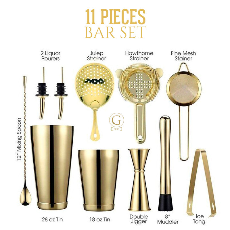 11 pieces Bar set + Free Shipping - Golden Age Bartending