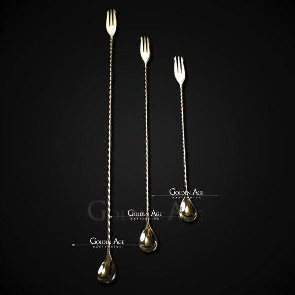 Bar Spoons With Fork - Golden Age Bartending