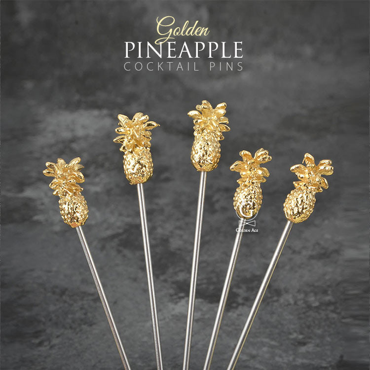 10 x Cocktail Picks - Pineapple - Golden Age Bartending