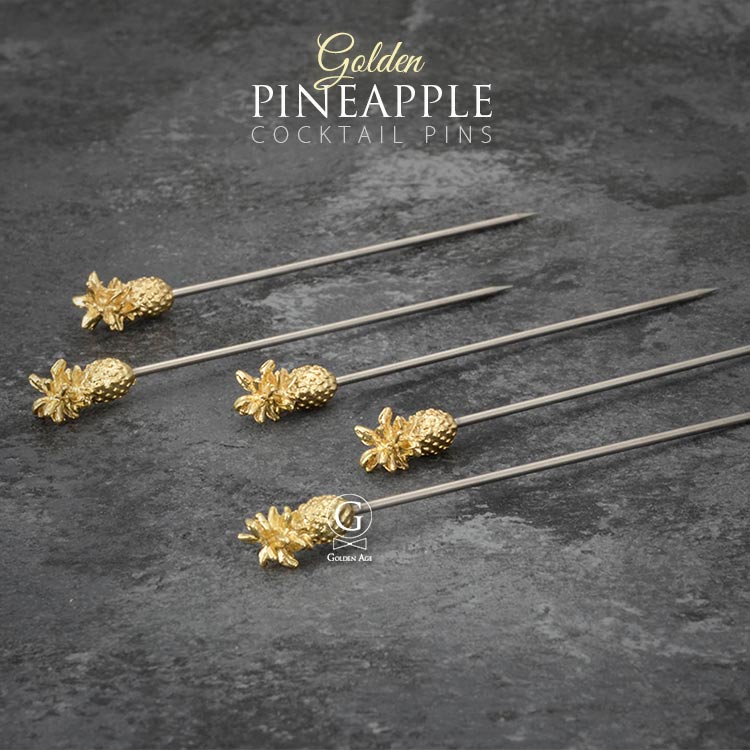 10 x Cocktail Picks - Pineapple - Golden Age Bartending