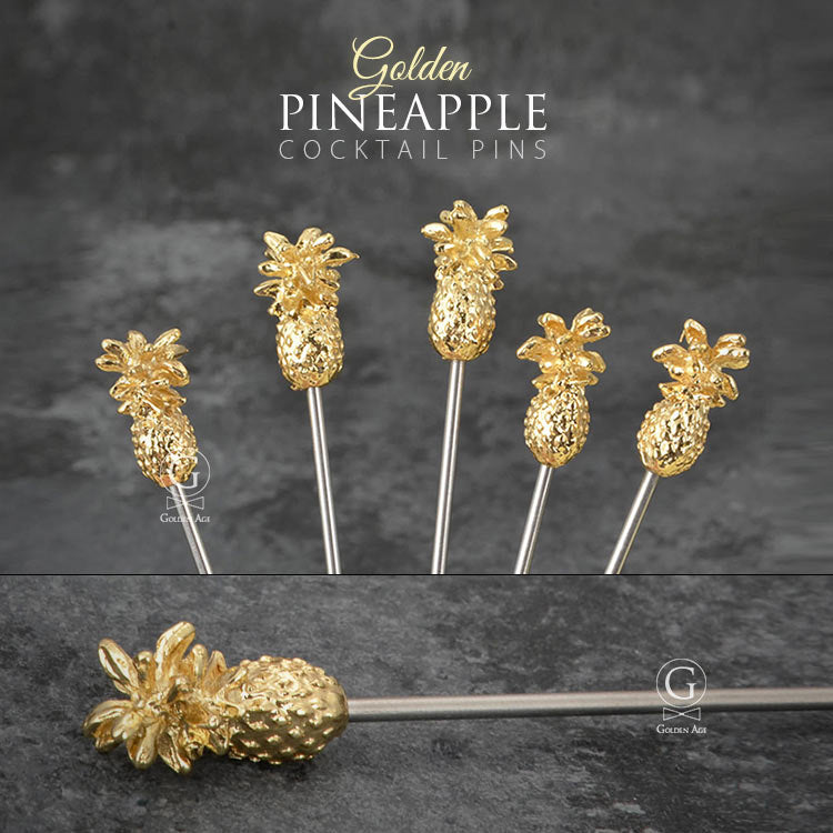 10 x Cocktail Picks - Pineapple - Golden Age Bartending