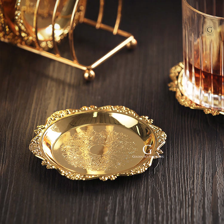 Vintage Coaster - GOLD & SILVER - FREE SHIPPING - Golden Age Bartending