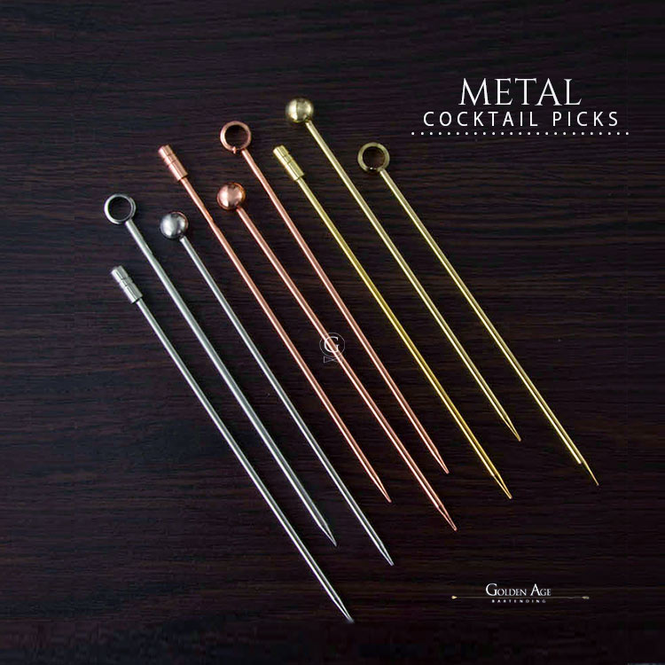 10 x Cocktail Picks - METAL - Golden Age Bartending