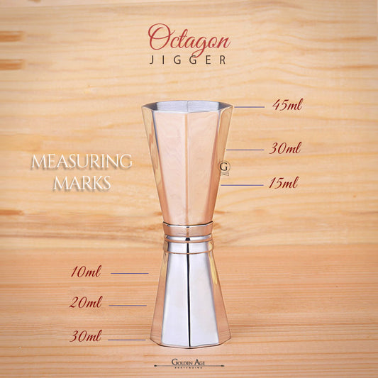 Jigger - OCTAGON - 30/45ml - Golden Age Bartending