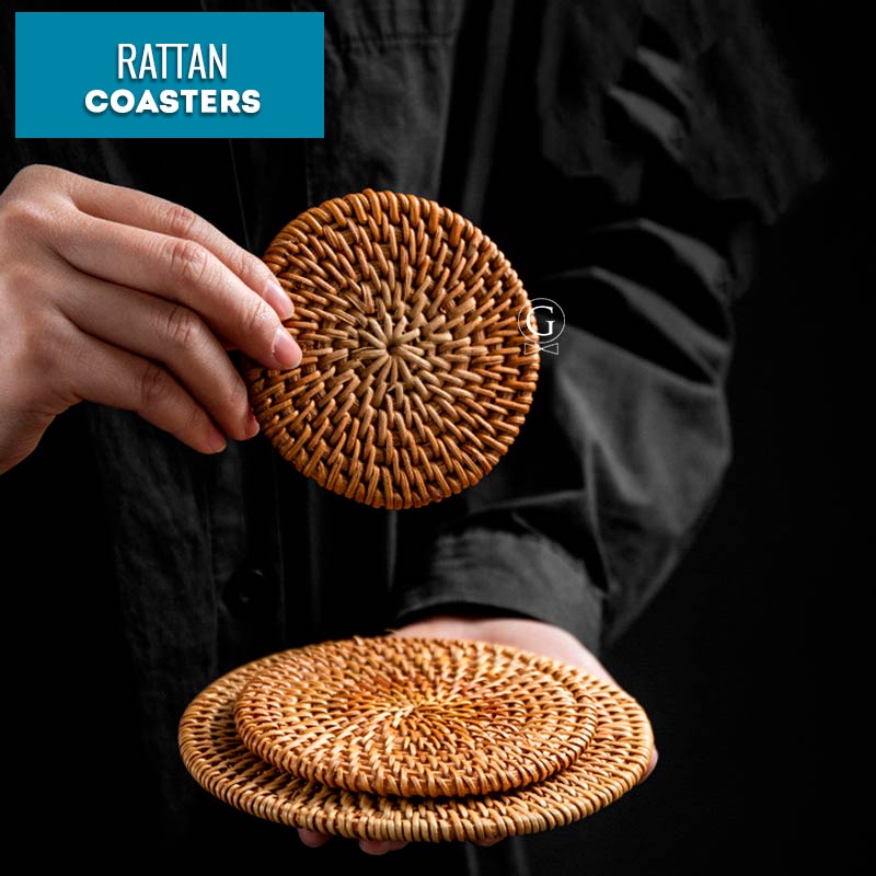 Rattan Coasters - Golden Age Bartending